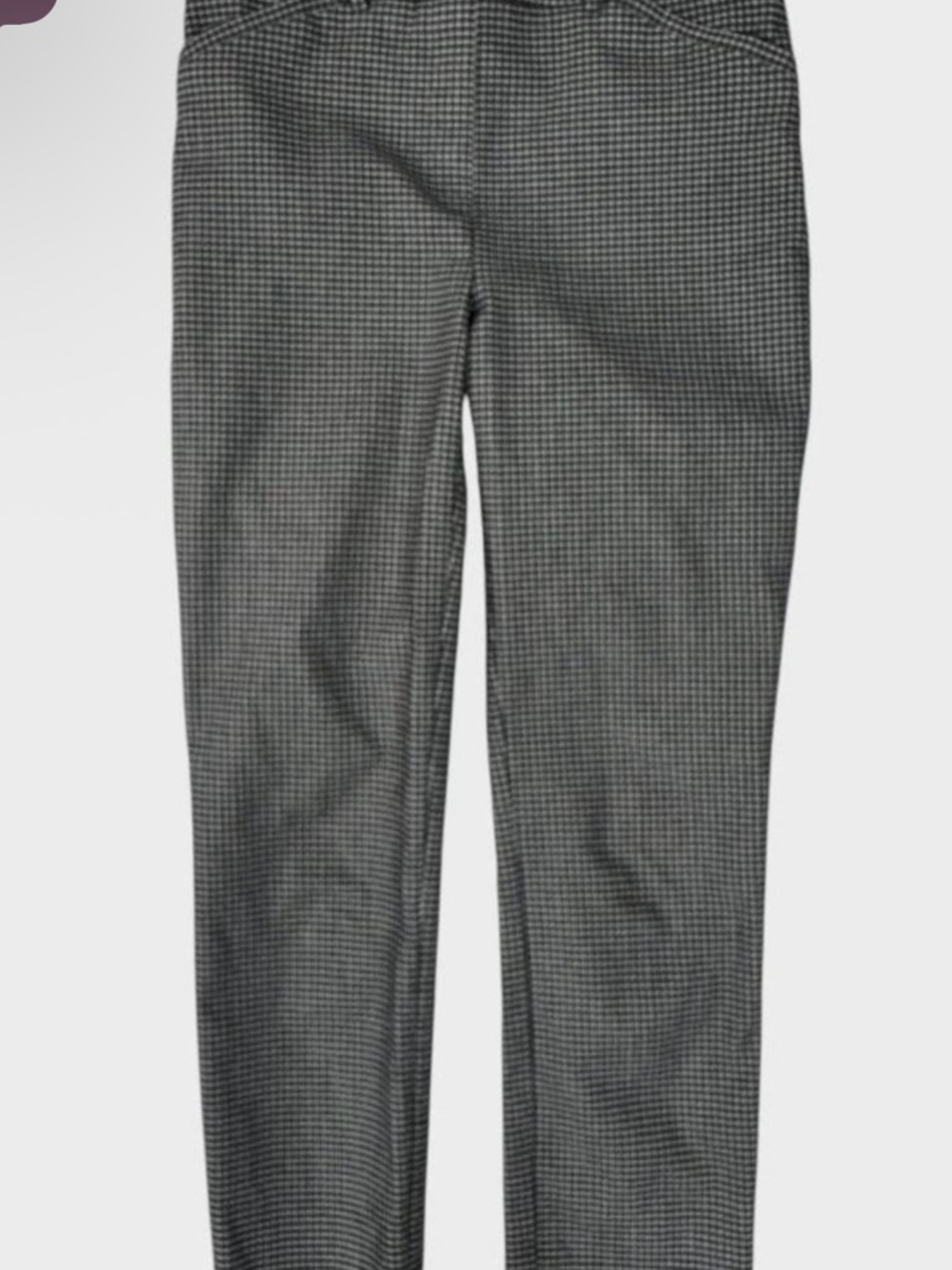 Hilary Radley Black and White Micro-Check Dress Pants